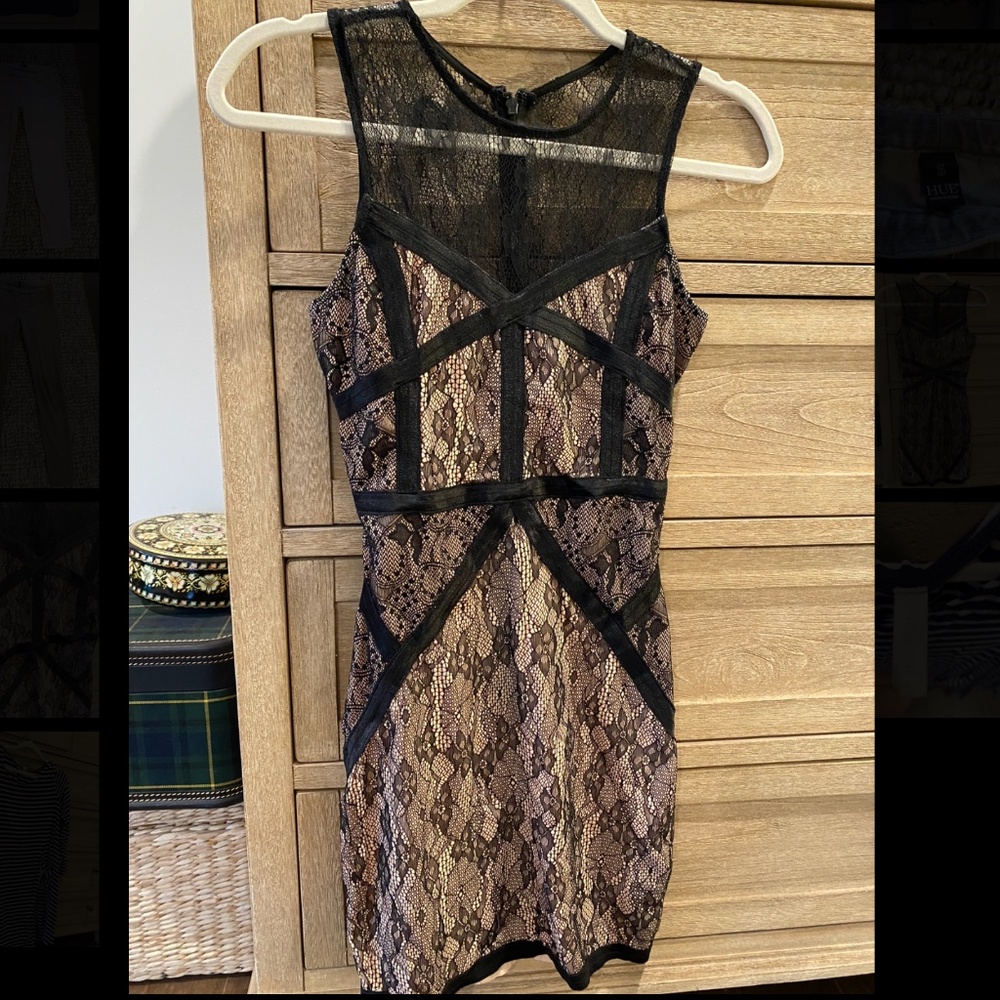 Fitted lace mini dress